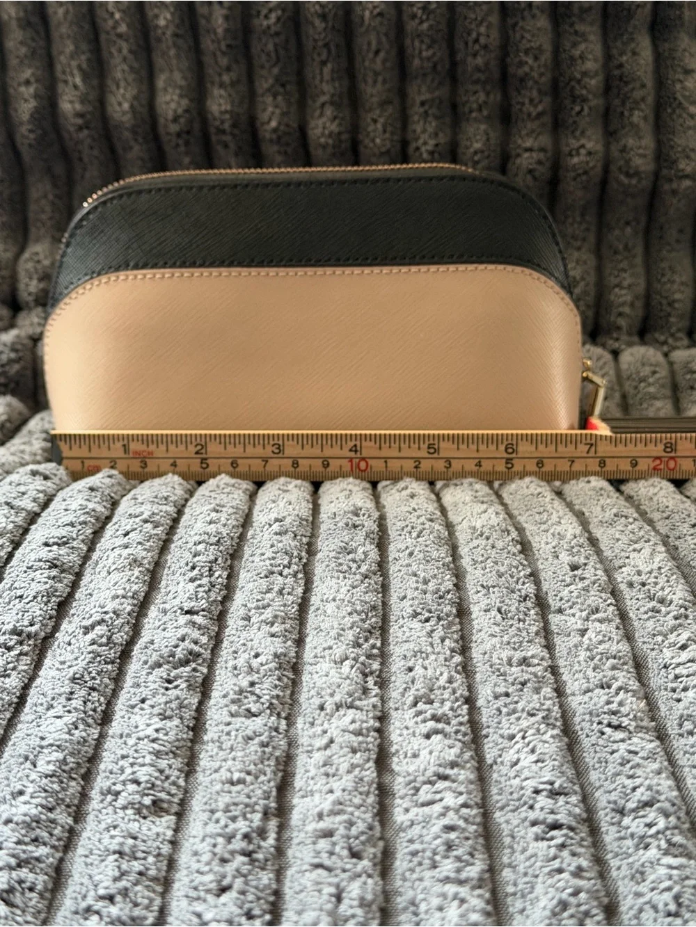 Kate Spade New York Colorblock Cosmetic Makeup Bag Beige Black